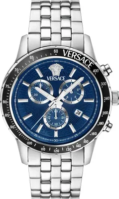 Produktbild von Versace VEZCA0324 Sport Chrono schwarz blau silber Edelstahl Herren Uhr NEU
