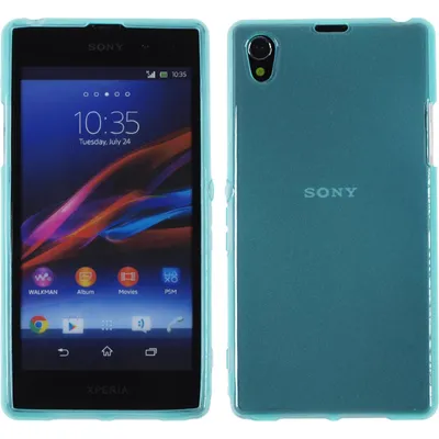 Produktbild von PhoneNatic Case kompatibel mit Sony Xperia Z1 - türkis Silikon Hülle transparent + 2 Schutzfolien