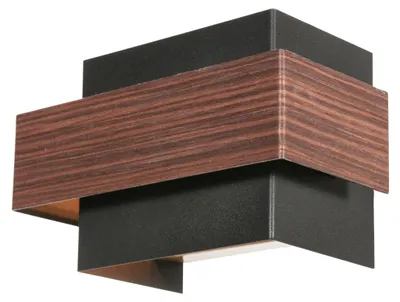 Productafbeelding van Wandlamp Muro zwart met hout M