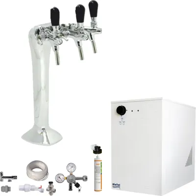 Produktbild von Tafelwassergerät BieTal® BT-30U Schanksäule Cobra Classic Chrom Wasserfilter SET