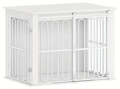 Immagine prodotto di Gabbia per cani - Trasportino per cani - Cuccia per cani - Porta per cani - Trasportino per animali domestici - Con tavolino laterale - Doppia porta