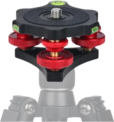 Productafbeelding van Statief Nivelleerbasis - Camera Leveller Nivelleringsbasis - Fotografie Stabiliseren - Drievoudige Waterpas - +/- 5 Graden - Zwart