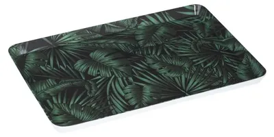 Produktbild von 5Five - Tablett - Dschungel Druck - dunkelgrun 45 x 30 cm
