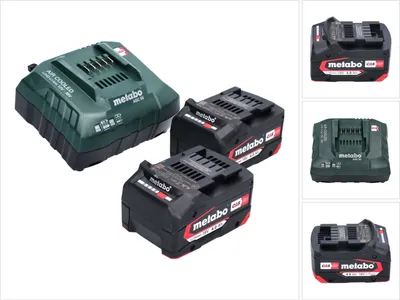 Produktbild von Metabo Basis Set 2x Li-Power Akkupack 18 V 4,0 Ah CAS Li-Ion Akku ( 2x 625027000 ) + ASC 55 Ladegerät ( 627044000 )