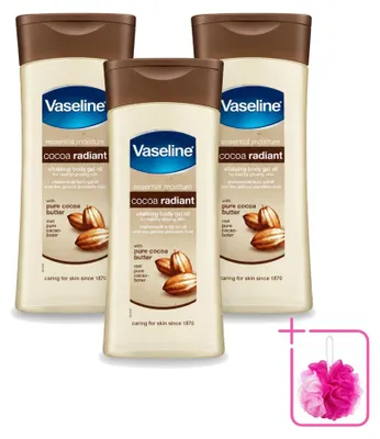 Obrázok produktu pre 3 x Olejový gél Vaseline Cocoa Radiant – Intenzívne vyživujúci – 200 ml – Balenie s 3 kusmi
