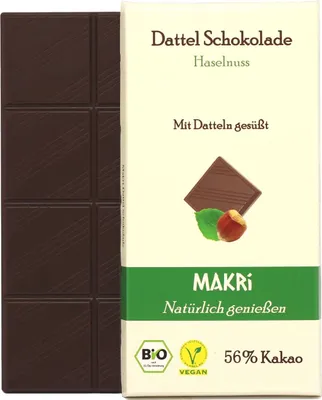 Produktbild von Makri Dattel Schokolade Haselnuss 56% -- 85g