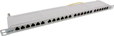 Produktbild von InLine Patchfeld Cat.6A 24-fach 19" 0,5HE lichtgrau RAL7035, Cat6a, Grau, Rackeinbau, 0.5U, 482,6 mm, 1,27 kg