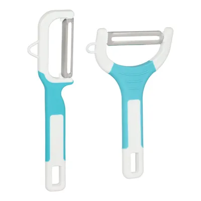 Produktbild von 2x Sparschäler Kartoffelschäler & Pendelschäler, 2er Set Gemüseschäler, Obstschäler Blau