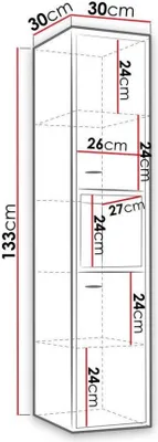 Obrázok produktu pre Vysoká kúpeľňová skrinka BEND - dub artisan / čierna