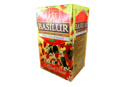 Produktbild von Basilur Grüner Tee Wild Strawberry 25 Teebeutel