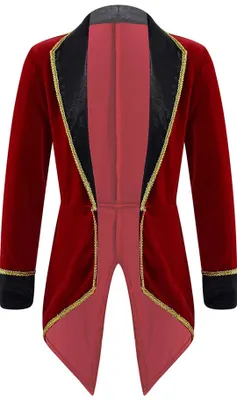 Produktbild von Kinder Zirkusdirektor-Outfit Gr. 158-164 Cm Langarmige-Mantel Fransen-Smoking-Mantel für Halloween, Weihnachten und Cosplay