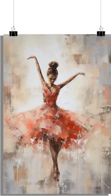 Produktbild von Ballerina Poster - Abstraktes Poster - Tanzposter - 51x71cm - Perfekt zum Einrahmen