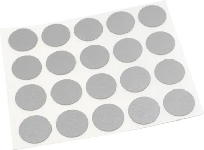 Immagine prodotto di Adsamm® | 20 tappi di copertura | Ø 13 mm | Argento | rotondi | Cerotti autoadesivi per mobili Adsamm® dello spessore di 0,45 mm