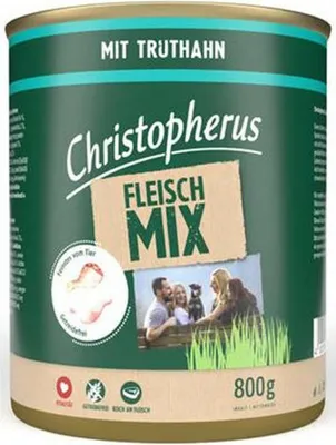 Produktbild von Christopherus Fleischmix, Vollnahrung für Hunde, Nassfutter, 6 x 800 g