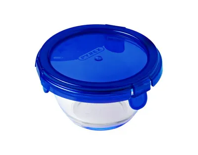 Produktbild von Cook & Go Runde Schüssel mit Deckel - Set mit 5 Teilen - Blau - Pyrex