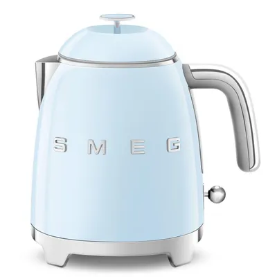 Produktbild von SMEG Wasserkocher Edelstahl 0,8 L Fassung, 1400 W, Wasser Kocher, 1400,00 W, 360° Basis, BPA- Frei, elektrischer Wasser Kocher Klein Mini - Blau