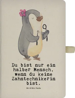 Produktbild von Mr. & Mrs. Panda Tagebuch Zahntechnikerin Herz - Transparent - Geschenk, Skizzenbuch, Kladde, notizbuch a4, Journal, Jubiläum