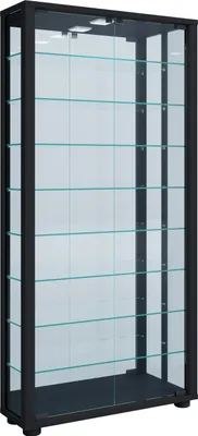 Zdjęcie produktu dla Szklana obudowa stojąca | Etui na wyświetlacz Szkło z bezpiecznym szkłem ESG | Wymiary ok. H. 115 x W. 59 x D. 18 cm | Stand case glass | Nowoczesne i oszczędne miejsce | Szklana szafka ekspozycyjna – Lumo Maxi Mirror