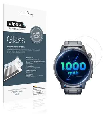 Produktbild von 2x Schutzfolie für CHOOSETIME EF19 - Anti-Shock 9H Folie dipos Glass Kunststoffglas