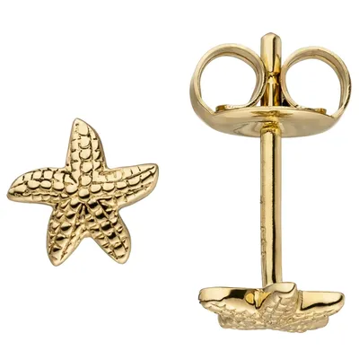 Produktbild von JOBO Ohrstecker Seestern 585 Gold Gelbgold Ohrringe Goldohrringe Goldohrstecker