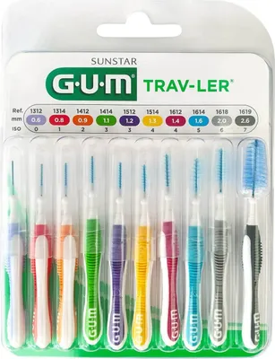 Produktbild von GUM TRAV-LER Interdentalbürsten 10 Stück alle Farben