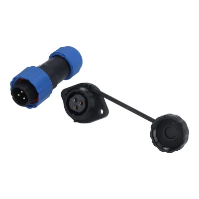 Imagen del producto de Conector hembra para cable de aviación resistente al agua, enchufe hembra para cable de aviación con brida de sellado, conector de brida para empalme macho y hembra, enchufe con brida de sellado para cable de aviación, enchufe para cable de aviación de 16 mm, conector circular hembra-macho para cable de aviación