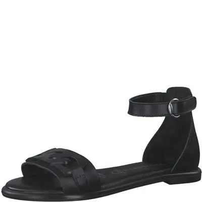 Produktbild von Tamaris Damen Sandale Leder Kettendetail einfarbig uni Design 1-28128-20, Größe:40 EU, Farbe:Schwarz