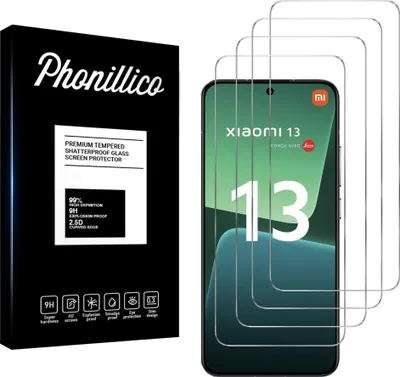Immagine prodotto di Vetro temperato per Xiaomi 13 [4 pezzi] Pellicola protettiva dello schermo Antigraffio Vetro Resistente Phonillico®