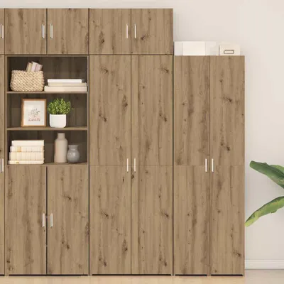 Image de vidaXL Armoire de rangement, 2 pièces, chêne artisanal, 70 x 42,5 x 225 cm