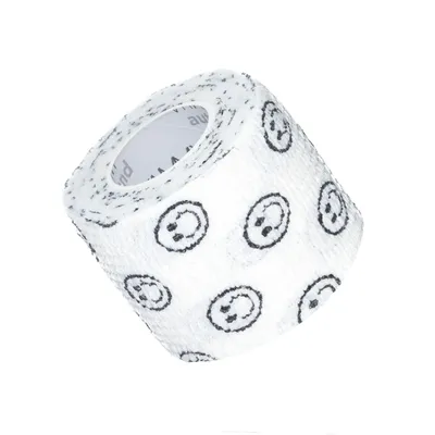 Image de Vitammy Autoband Bandage auto-adhésif avec impression de smiley, blanc, 5cmx450cm