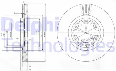 Produktbild von 2x DELPHI Bremsscheibe BG3972 für MAZDA 3 Stufenheck (BL) 38mm 300mm