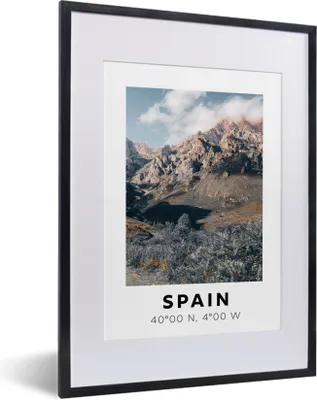 Produktbild von MuchoWow® Gerahmtes Poster Spanien - Natur - Berge 30x40 cm - Poster mit Schwarzem Bilderrahmen Wandposter Rahmen Foto Bilder - Wandposter Schlafzimmer