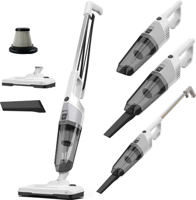 Produktbild von Grafner 2in1 Turbo Stielsauger, Zyklon Technologie, HEPA-Filter, beutellos, ECO-Motor mit 600 Watt und extremer Saugkraft von 18 kPa, 10 Meter Kabel, Staubsauger Handstaubsauger Bodenstaubsauger