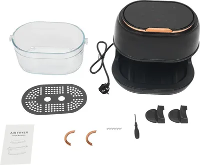 Immagine prodotto di Friggitrice ad aria calda / Airfryer - 4 l - Touchscreen - 60–190 °C - 1350 W - Cestello trasparente - Nero