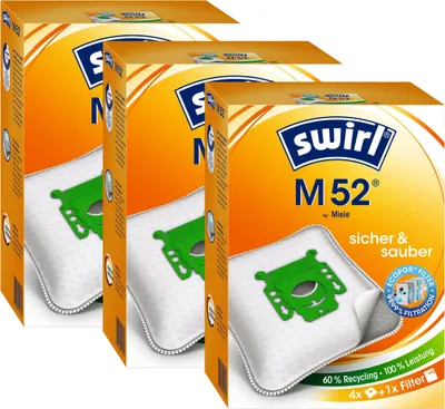 Produktbild von 3 x Swirl Staubsaugerbeutel M 52 MicroPor Staubbeutel Microvlies