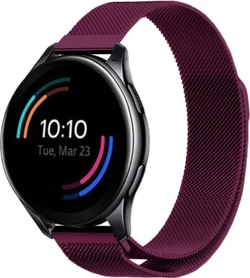 Produktbild von Strap it - Milanese Armband - Kompatibel mit OnePlus Watch Armband - Ersatzarmband Edelstahl - Magnetverschluss - Hochwertiges Material - für Armband Lila