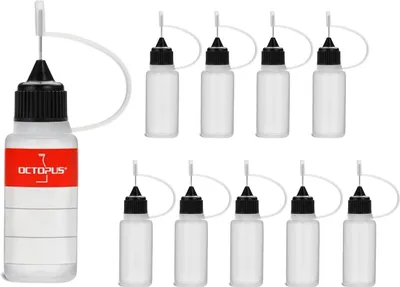 Immagine prodotto di 10 x 10 ml bottiglie plastica di HDPE con tappi di dosaggio nero