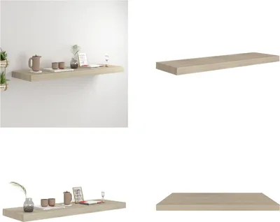 Produktbild von vidaXL Schweberegal Eiche Optik 80x23,5x3,8 cm MDF - Wandregal - Wandregale - Schwebendes Wandregal - Schwebende Wandregale