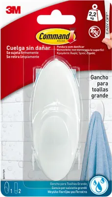 Obrázek produktu pro Závěsný hák 3M 2,2 kg bílý plast (1 kus)
