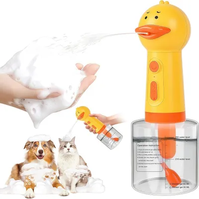 Produktbild von Schaumspender für Tier-Shampoo, automatisch, elektrisch, wiederaufladbar, für Hunde/Katzen, Bad, Küche, WC, auch für Kopf- & Gesichtsreinigung,1200mAh