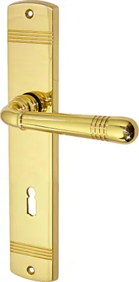 Produktbild von Massiv Messing Türbeschlag Helena Prime LS BB Messing poliert Türklinke Türdrücker
