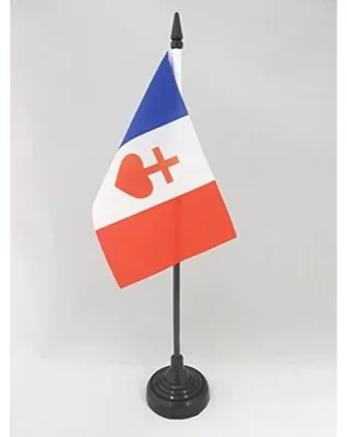 Produktbild von Tischflagge Frankreich Herz Jesu - 15x10 cm