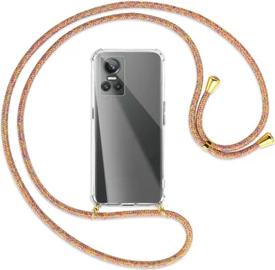 Produktbild von Handykette Backcover-Schutzhülle mit Band (Metall goldfarben) für Realme GT Neo 3 - Rainbow