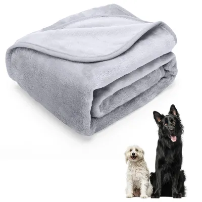 Produktbild von Nobleza Hundedecke Waschbare Weiche Hunde Fleecedecke Deck für Haustier Weiche Warme decke, Grau 120x100cm