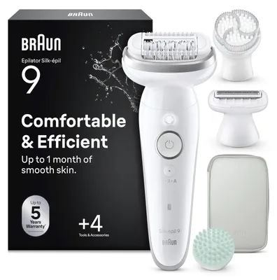 Produktbild von Braun Epilierer Damen Silk·épil 9 SkinSpa, Ladyshaver, 9-080, Silber