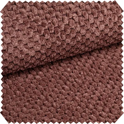 Productafbeelding van novely® ZEVEN: Pluizige meubelstof met corduroy-look - Ultrazachte bekledingstof met tegeltjespatroon - Zeer stevige stof - Gemakkelijk te onderhouden, verkrijgbaar per meter - Kleur: 16, donkerroze