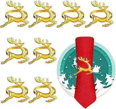 Produktbild von Goldene Serviettenhalter 6cm Weihnachten