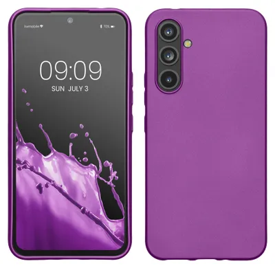 Produktbild von kwmobile Handyhülle für Samsung Galaxy A54 5G Hülle - Silikon Case metallisch schimmernd - Schutzhülle Cover - Metallic Violett