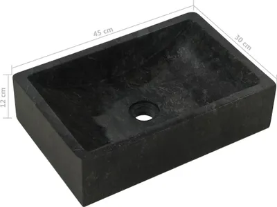 Image de vidaXL Lavabo 45x30x12 cm marbre noir brillant