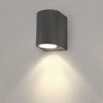 Produktbild von Ledvion - 8x LED Wandlampe, 4.5W, 2700K, IP54, Anthrazit & Rund, GU10 Spot